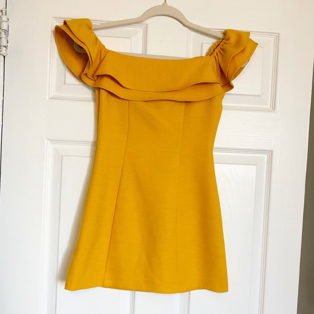Topshop Mustard Mini Dress 0P